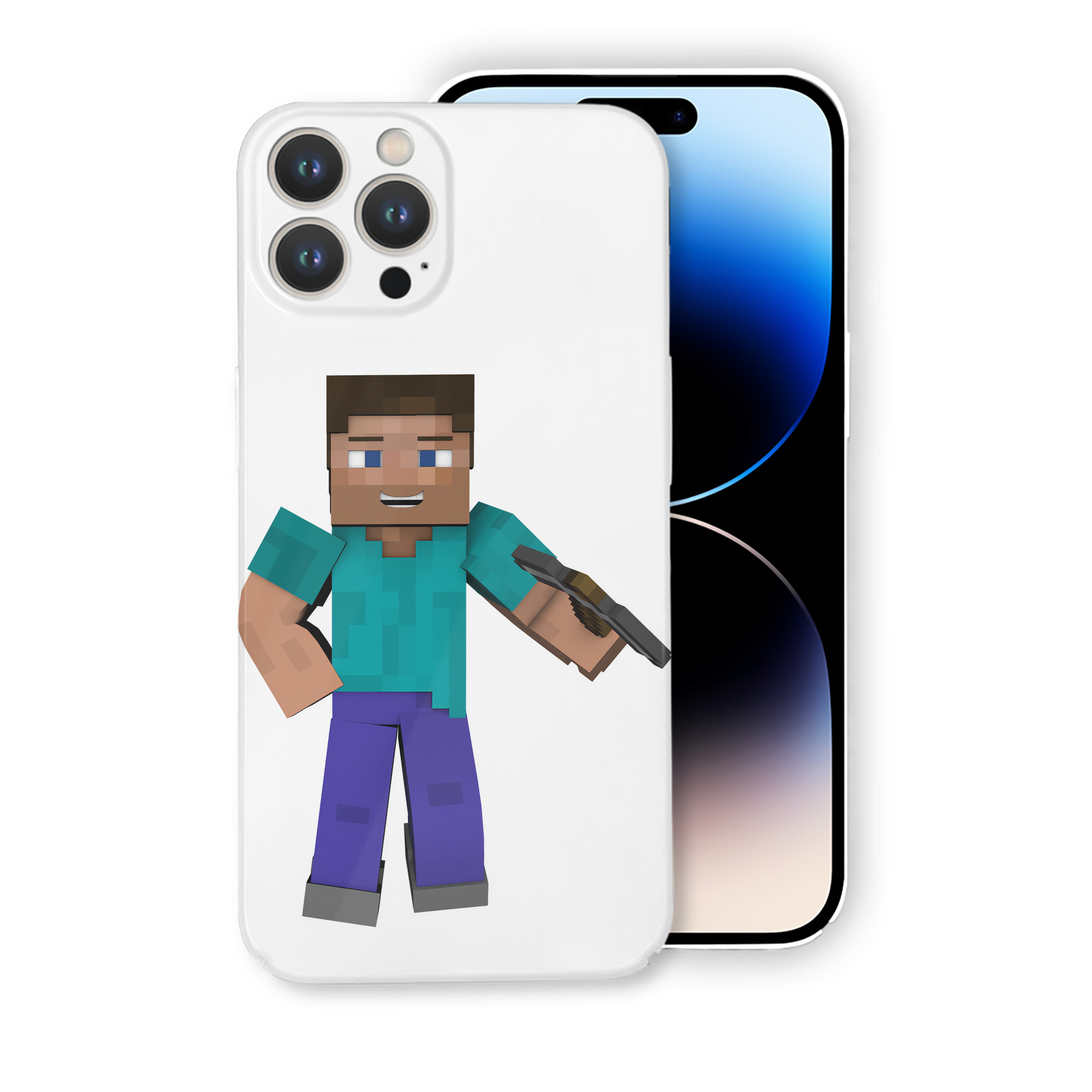 （画像用） マインクラフト ブロックの世界 Minecraft MC Block world 【iPhone 14シリーズ対応】ハードケース
